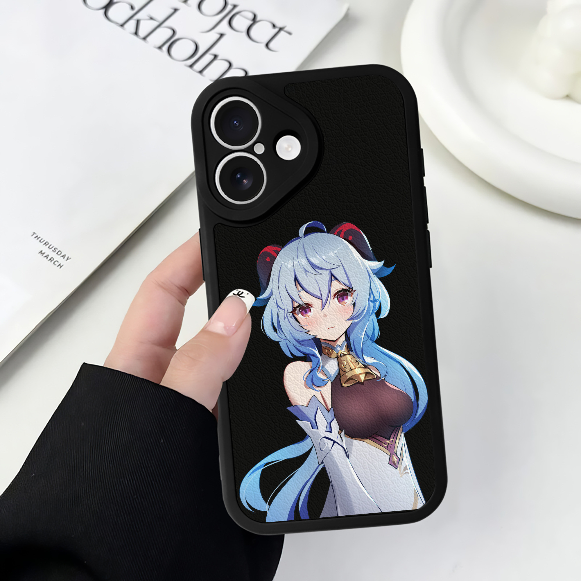げんし神 甘雨 かんう genshin Ganyu 【iPhone 16シリーズ対応】シリコンスマホケース（レザー調） 材質：シリコン